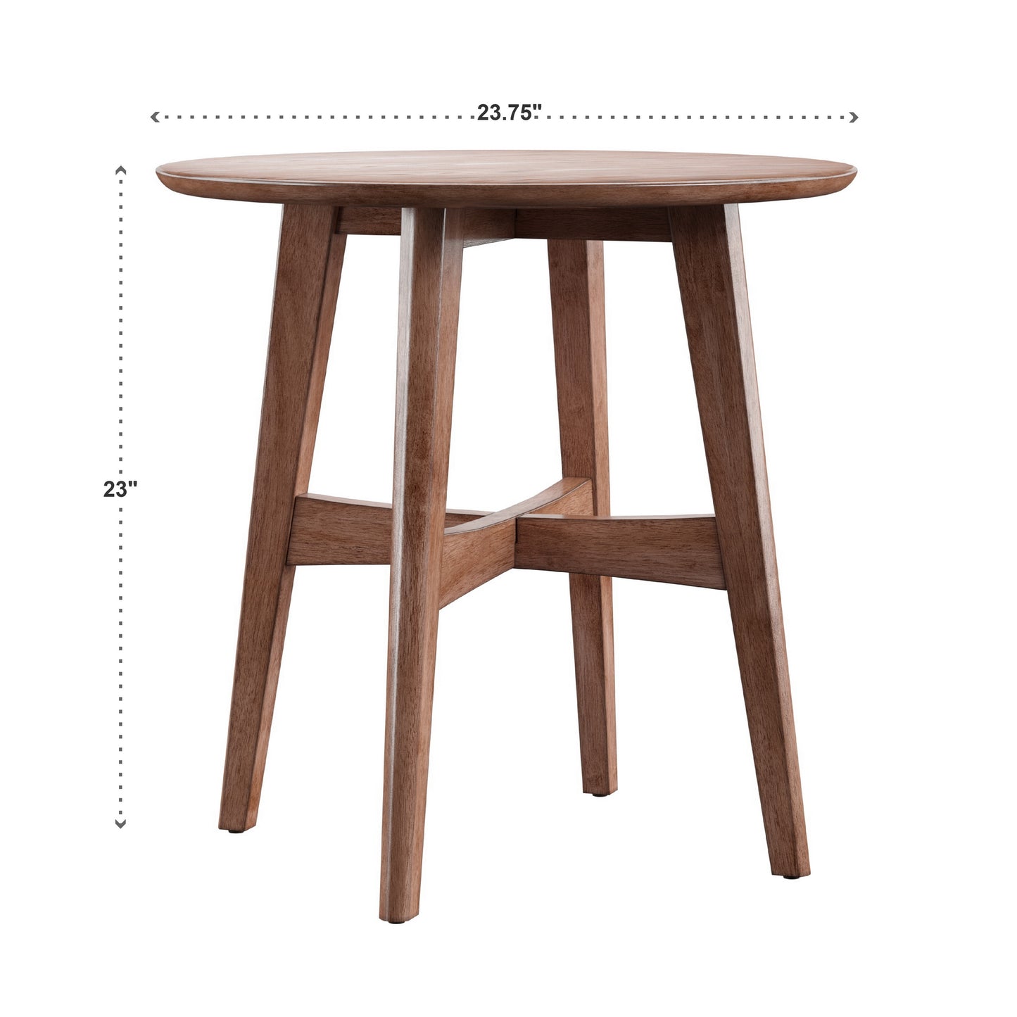 Wood Round End Table - Dark Walnut Finish