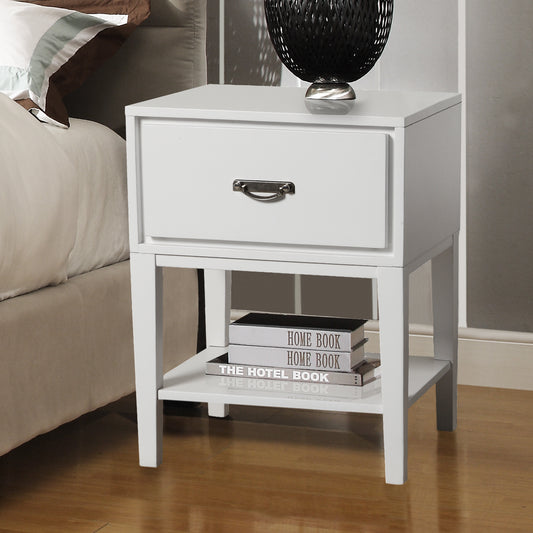 1-Drawer Side Table - White