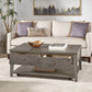 Antique Gray Finish Gray Fiber Cement Table with Self - Coffee Table