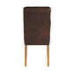 Premium Tufted Rolled Back Parsons Chairs (Set of 2) - Brown Bonded Leather