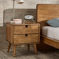 Oak Finish 2-Drawer Nightstand