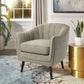 Mid-Century Modern Channel-Tufted Accent Chair with Removable Cushion Cover - Gray