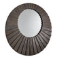 Dark Brown Reclaimed Wood Round Seashell Wall Mirror - Large