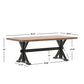 78-inch Oak Top Dining Table With X-Base - Oak Top with Berry Red Base