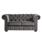 Chesterfield Loveseat - Dark Gray Valvat