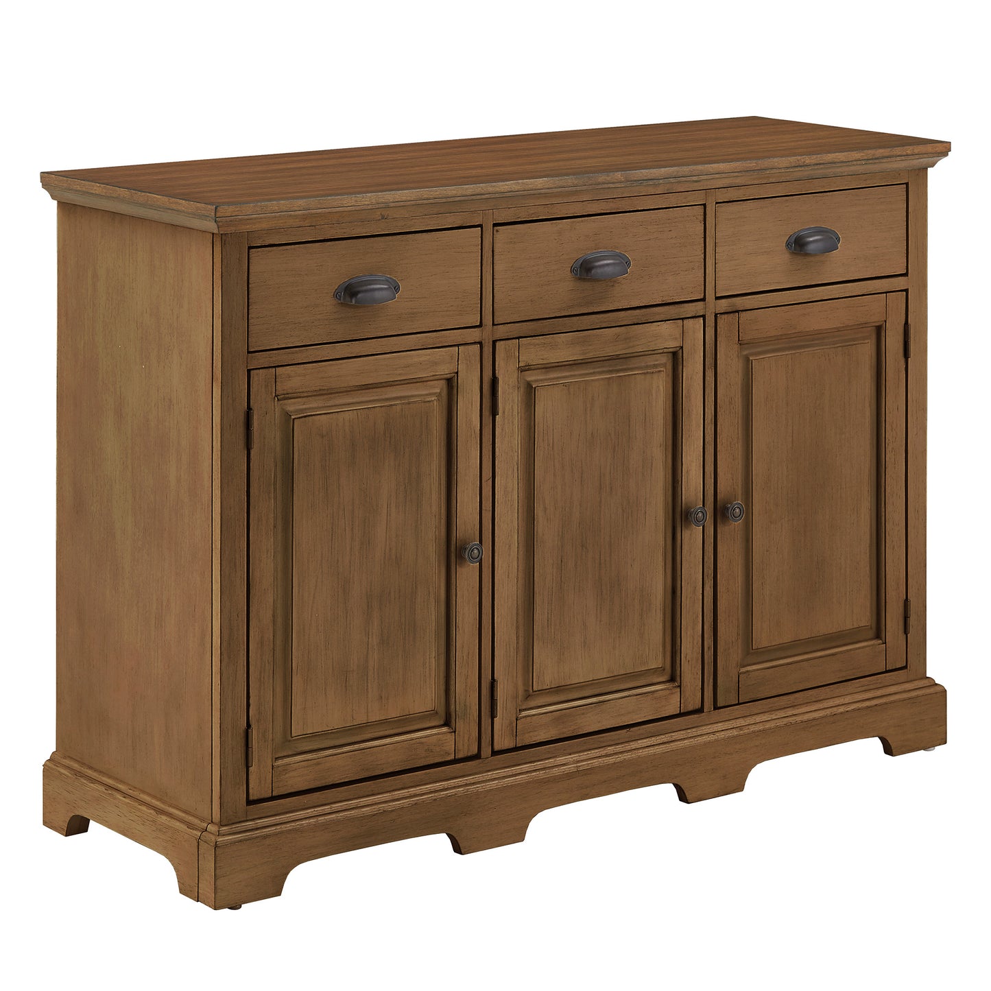 Wood Cabinet Buffet Server - Oak Finish