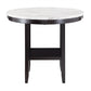 White Faux Marble Round Dining Set - 42" Counter Height Table with 4 Blue Velvet Chairs