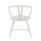 Wishbone Back Metal Side Chair with Wood Seat (Set of 2) - White