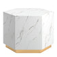 Faux Marble Coffee Table - White, Hexagon (Set of 2)