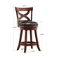 Cherry X-Back Swivel High Back Stool - Counter Height