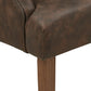 Light Distressed Natural Finish Polished Microfiber Tufted Dining Chair - Brown Polished Microfiber