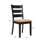 Black Wood Dining Set - 60-inch Table, Ladder Back Chairs, 7-Piece Set