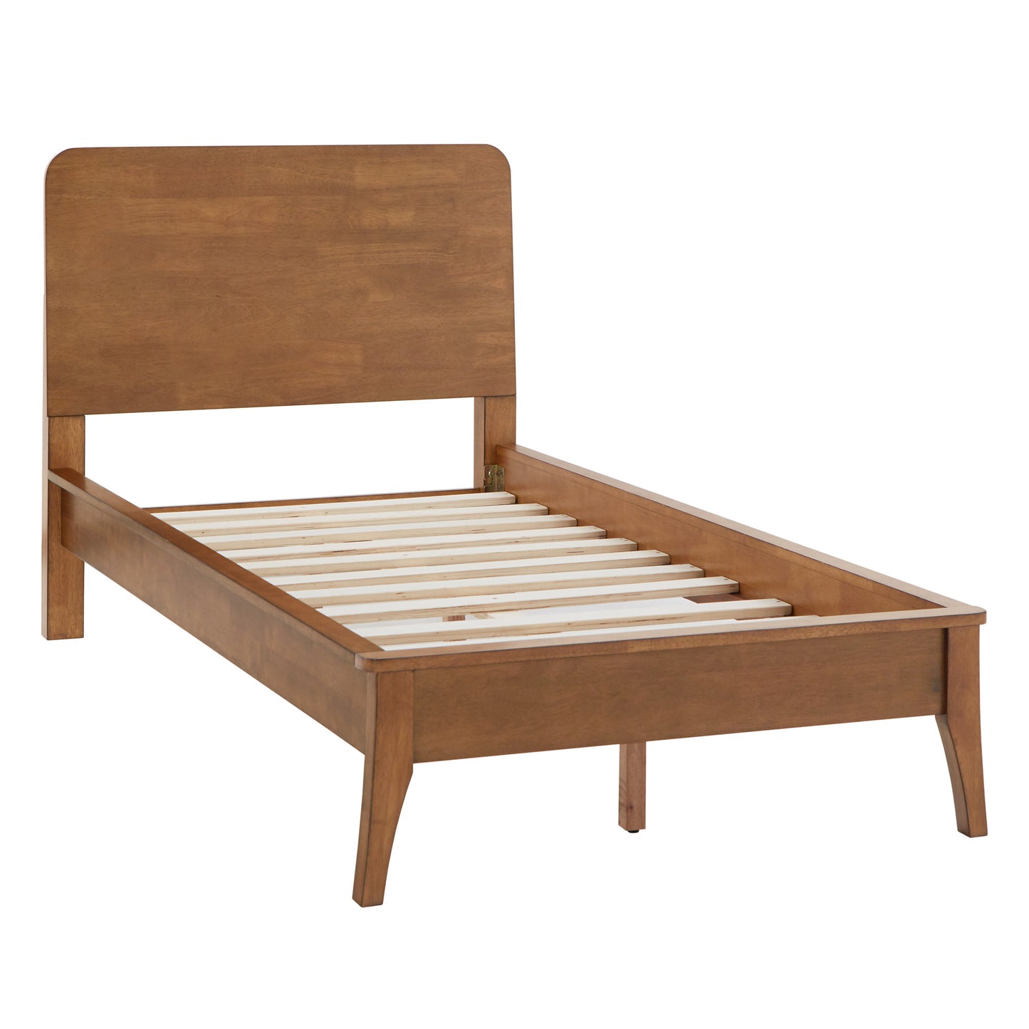 Wood Finish Platform Bed - Oak Finish, Twin