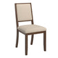 Wood Finish Cream Boucle Fabric Dining Chair (Set of 2) - Walnut