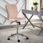 Velvet Wave Pattern Office Chair - Blush Pink