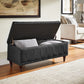 Tufted Storage Bench - Black Heathered Weave