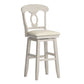 Napoleon Back Wood Swivel Bar Stool - Antique White Finish