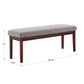 Upholstered Espresso Finish Bench - Esprasso Finish, Gray