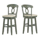 Napoleon Back Wood Swivel Bar Stool - Antique Sage Finish