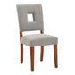 Upholstered Fabric Keyhole Dining Chairs (Set of 2) - Light Gray