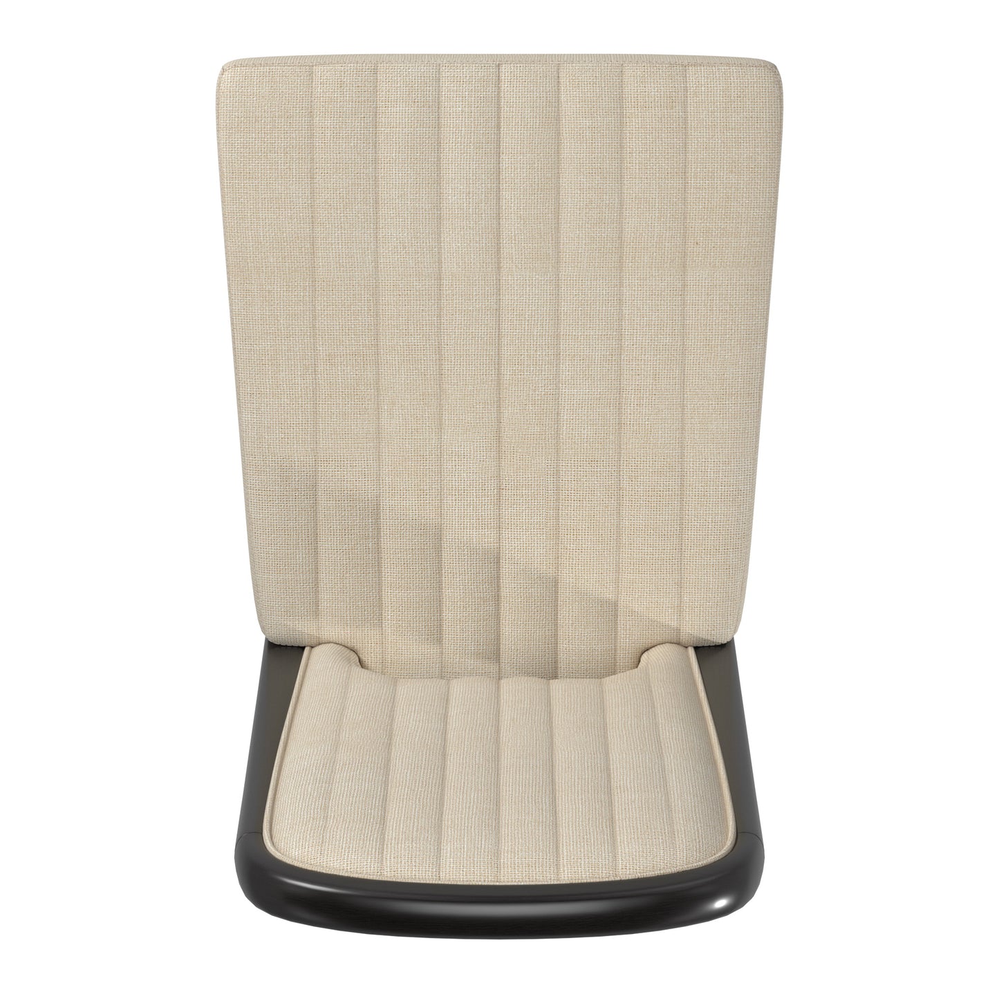 Wood Finish Cream Fabric Channel Stitching Dining Chair (Set of 2) - Black Oack