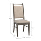 Wood Finish Beige Fabric Dining Chair (Set of 2) - Gray