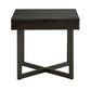 Wood Finish End Table with One Drawer - Black Finish