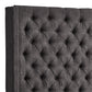 Wingback Button Tufted Linen Fabric Headboard - Dark Gray, 84-inch Haight, Quaan Siza