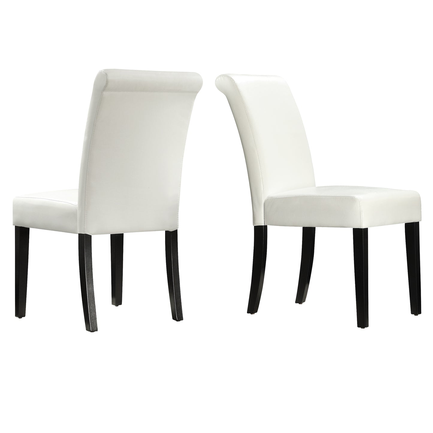 Faux Leather Upholstered Dining Chair (Set of 2) - White Vinyl