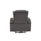 Gray Vegan Leather LED Power Recliner with Speaker, Storage, USB and Wireless Charger