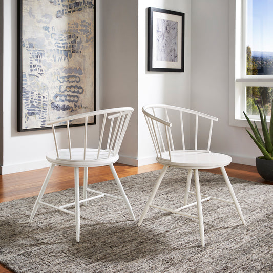 Slope Low Back Windsor Metal Side Chairs (Set of 2) - White