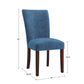 Chenille Parsons Dining Chairs (Set of 2) - Espresso Finish, Royal Blue Chenille