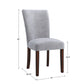 Chenille Parsons Dining Chairs (Set of 2) - Espresso Finish, Silver Gray Chenille