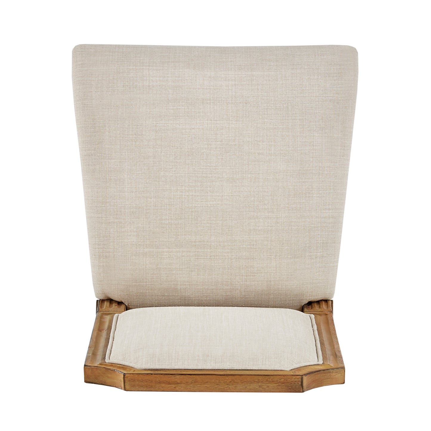 Round 5-Piece Dining Set - Beige Linen, Arched Bridge Chair Backs