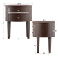 2-Drawer Oval Wood Accent Table - Gray