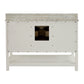 Bathroom Sink Vanity with White Marble Veneer Stone Top - 48", Single Sink, White with Chrome Finish Hardware