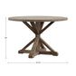 Rustic X-Base Round Pine Finish Dining Table - Antique Gray Finish, 48-inch