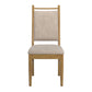 Wood Finish Beige Fabric Dining Chair (Set of 2) - Oak Wash