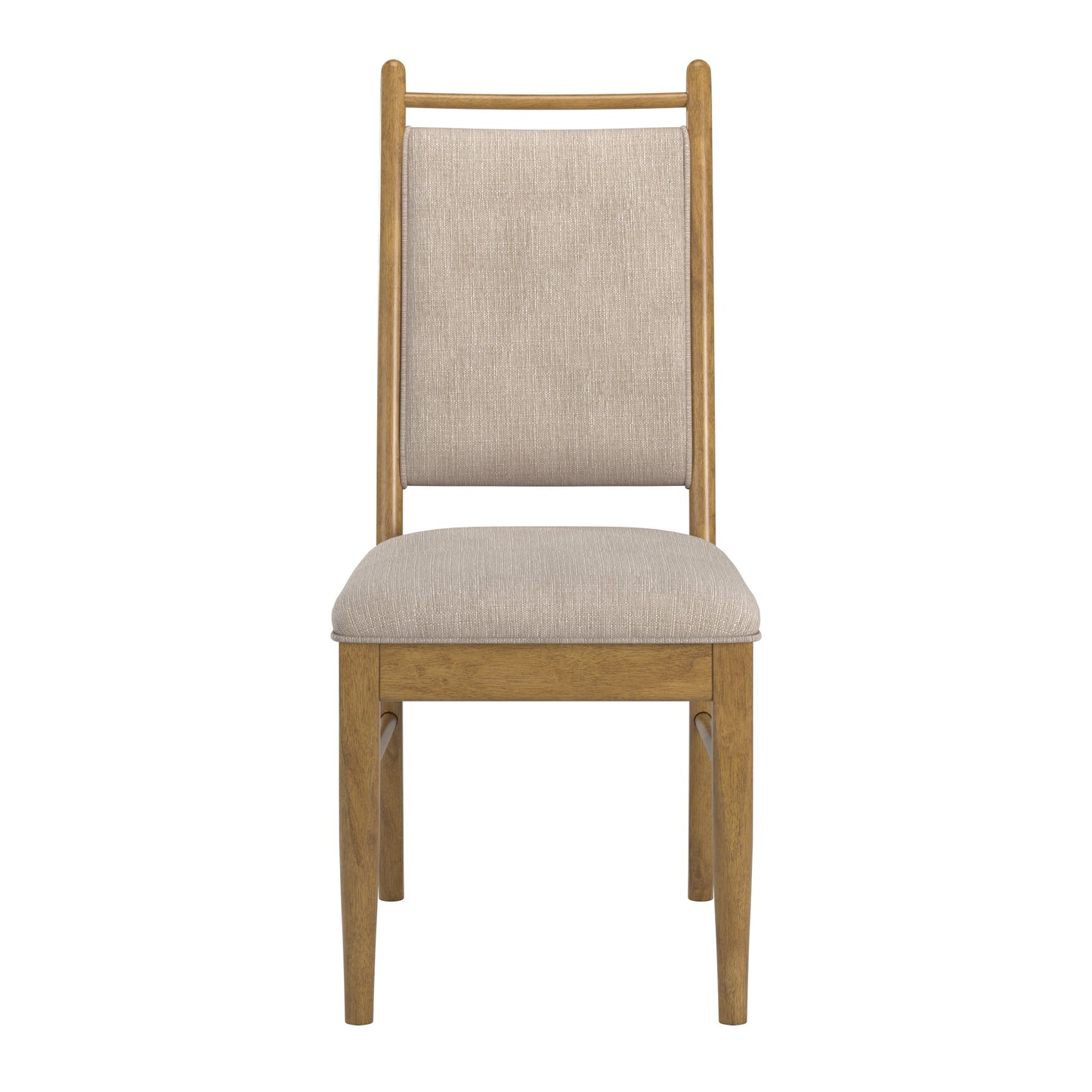 Wood Finish Beige Fabric Dining Chair (Set of 2) - Oak Wash