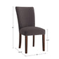 Linen Parsons Dining Chairs (Set of 2) - Espresso Finish, Dark Gray