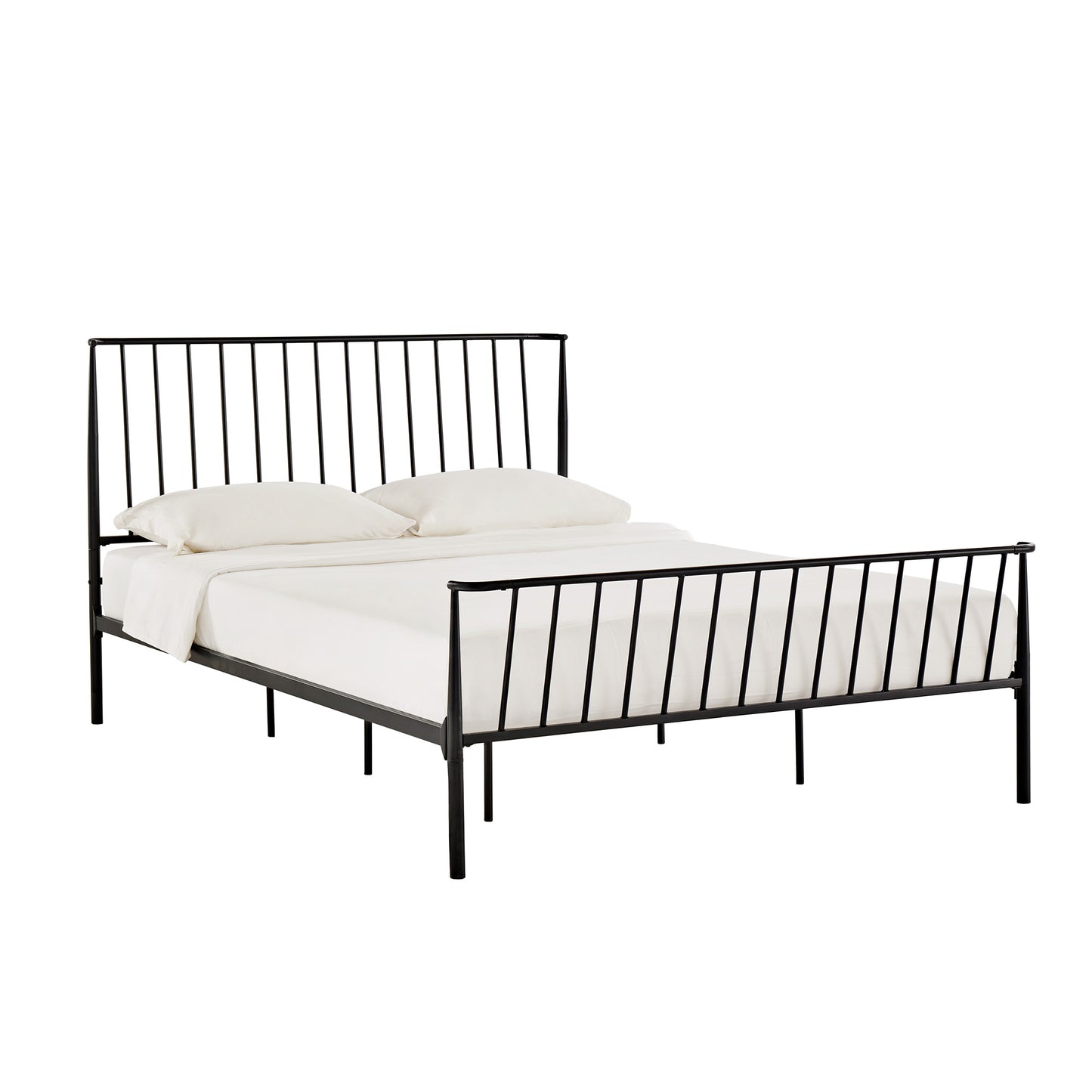 Matte Black Finish Metal Bed - Queen (Queen Size)