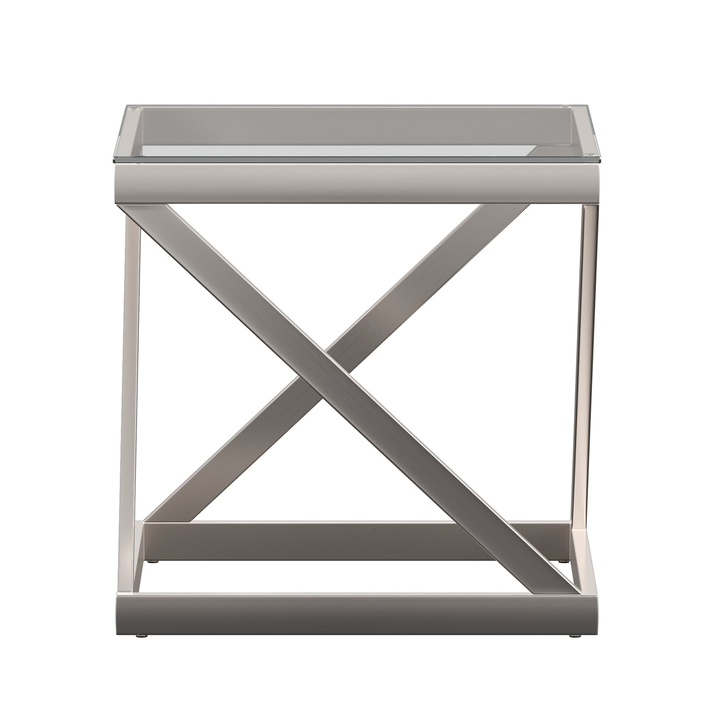 Brushed Nickel End Table