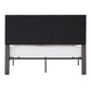 Upholstered Platform Bed with Geometric Headboard - Gray, Queen (Queen Size)