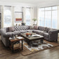 10-Seat U-Shaped Chesterfield Sectional Sofa - Gray Linan