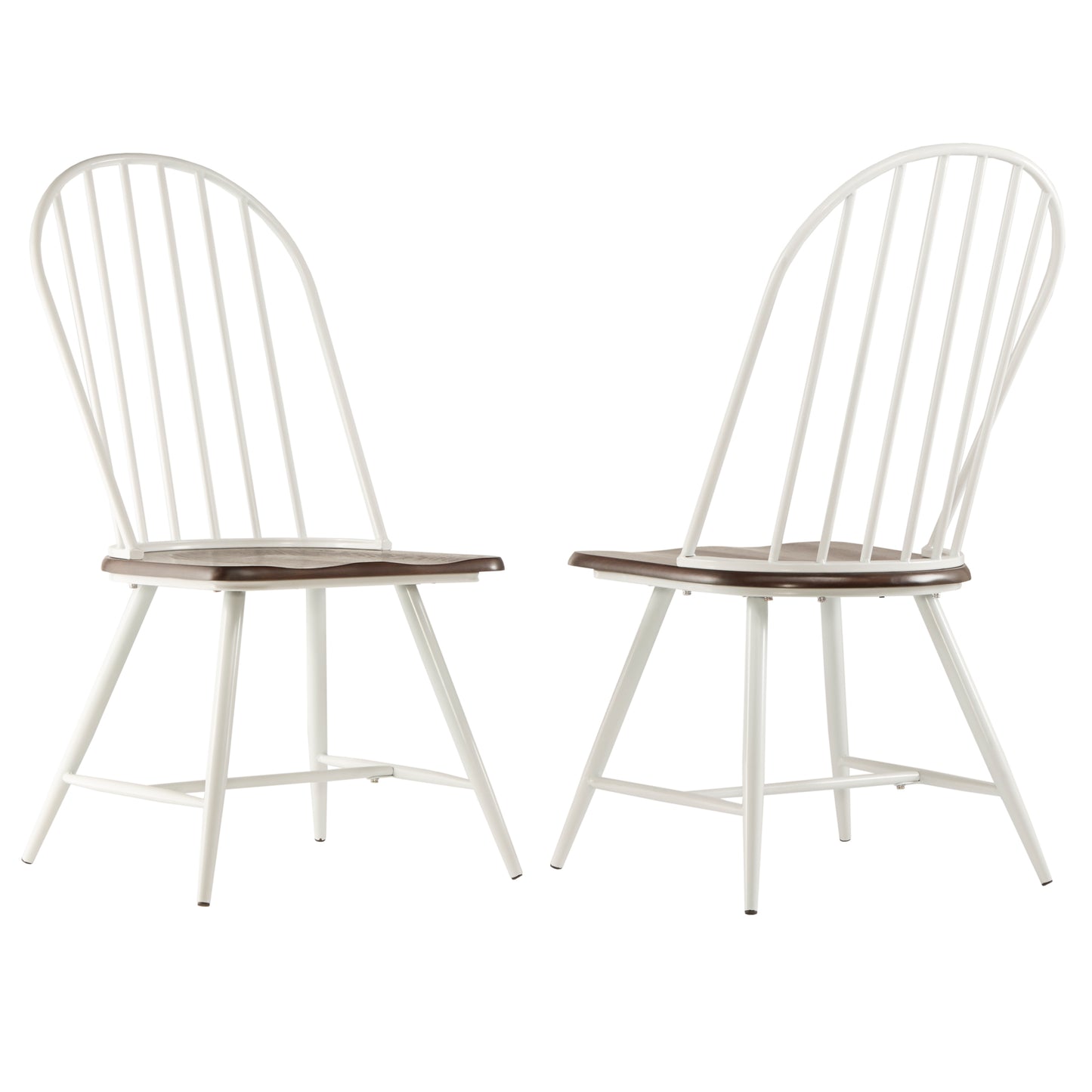 Two-Tone Spindle Windsor Dining Chairs (Set of 4) - White Frame