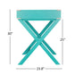 X-Base Wood Accent Campaign Writing Desk - Marine Green