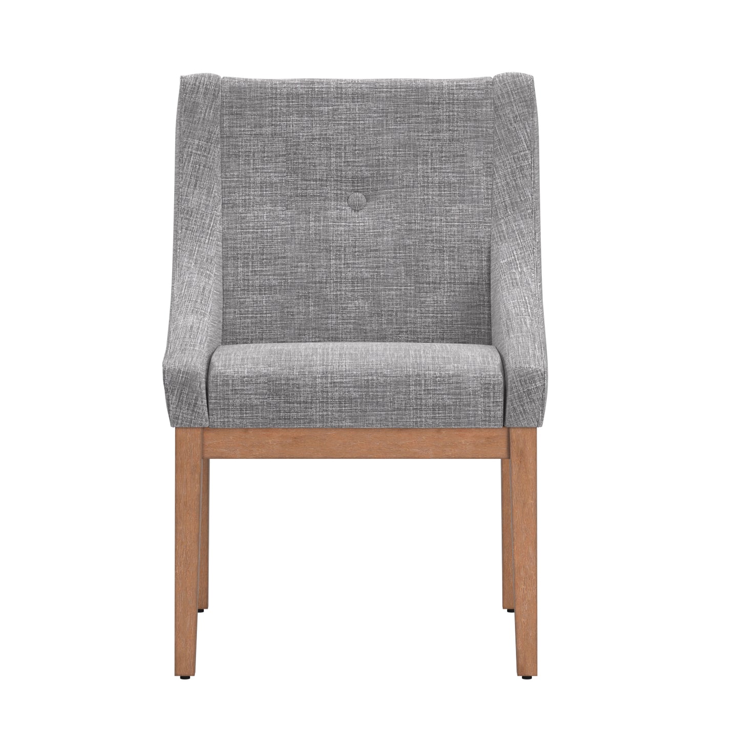 Button Tufted Slope Arm Linen Dining Chairs (Set of 2) - Gray