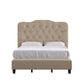 Adjustable Diamond Tufted Camelback Bed - Beige, Full