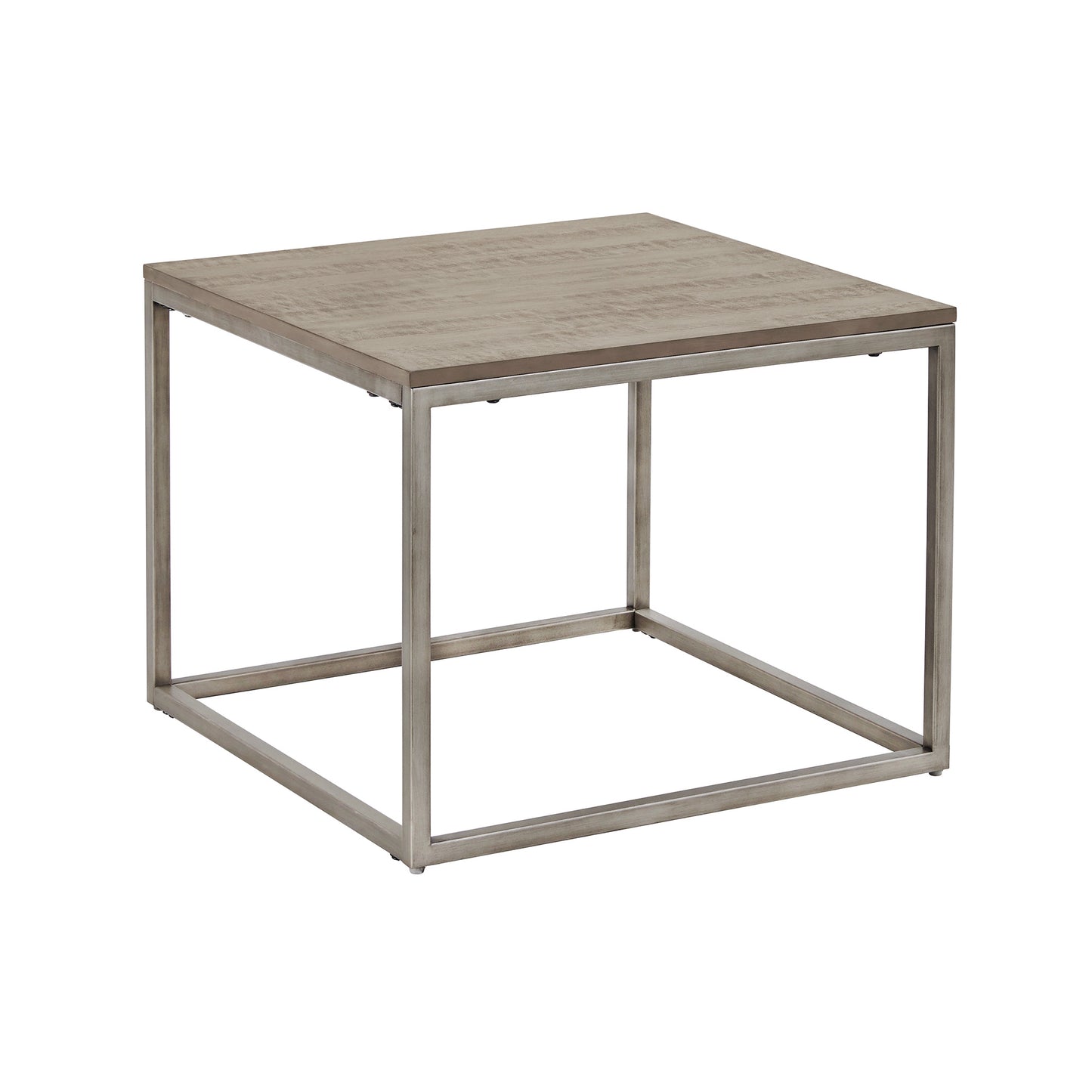 Modern Square End Table - Gray Driftwood Finish