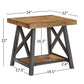 Rustic X-Base Accent Tables - Oak Finish, End Table and Coffee Table Set